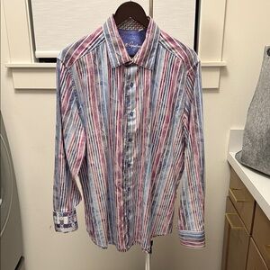 Robert Graham Striped Button Down Shirt - Blue, Red, White